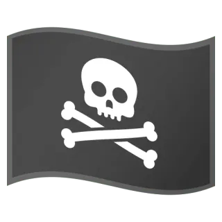 🏴‍☠️ bandera pirata, jolly roger, calavera y huesos, bandera, pirata telegram sticker