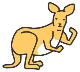 😐 Känguru, Tier, Beuteltier, Cartoon, süß, Illustration, Australien, Wildtier telegram sticker