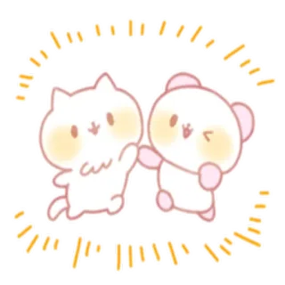 🤗 kucing, beruang, imut, kartun, teman, kawaii whatsapp sticker