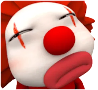 🤡 Clown, traurig, Make-up, rote Nase, Cartoon whatsapp sticker