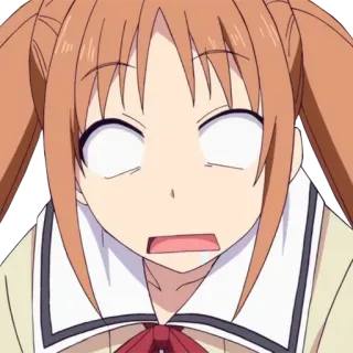 👩 Anime, Menina, Desenho animado, Chocado, Expressão, Rosto telegram sticker