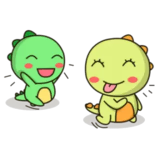 💗 dinosauro, carino, cartone animato, felice, divertente, kawaii whatsapp sticker