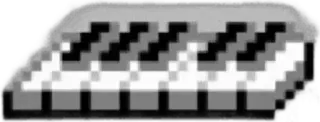 🌟 piano, keyboard, music, instrument, pixel art telegram sticker