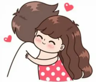 🤗 拥抱, 爱, 卡通, 情侣, 心, 浪漫, 感情 whatsapp sticker