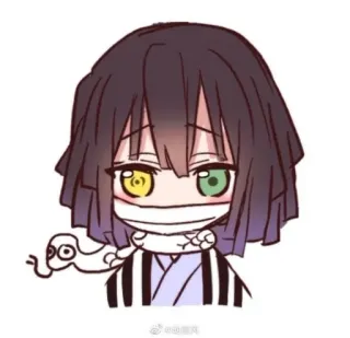 🐍 Iguro Obanai Demon Slayer อนิเมะ, ดาบพิฆาตอสูร, จิบิ, อิกุโระ โอบาไน, ตัวละคร telegram sticker