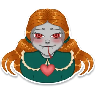 😍 wampir, anime, kreskówka, serce, potwór, kobieta telegram sticker