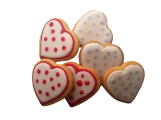 🌟 biscotti a cuore, biscotti, dolci, san valentino, dessert telegram sticker
