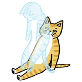 🐈 cat, animal, ghost, cute, cartoon, illustration telegram sticker