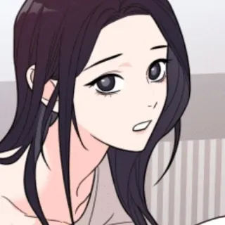 🖤 mulher, retrato, desenho animado, rosto, anime, expressão whatsapp sticker