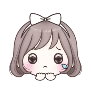 ❤️ triste, chorando, anime, menina, fofa, kawaii, lacrimoso telegram sticker