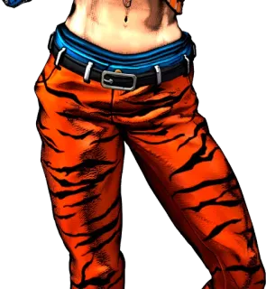 🔫 orange, imprimé tigre, pantalon, vêtements, mode telegram sticker