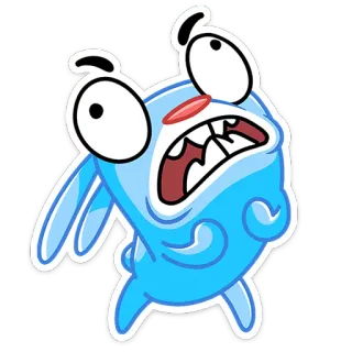 🤬 cartoon, konijn, blauw, personage, grappig, ogen, schattig, sticker telegram sticker