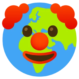 🌍 earth, clown, planet, world, funny, red nose, face telegram sticker
