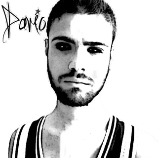 👁 PAME Mann, Porträt, Schwarzweiß telegram sticker