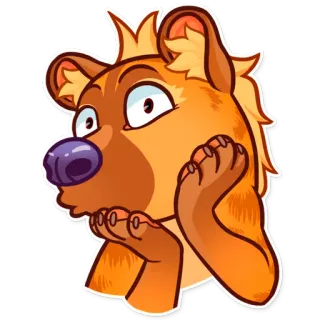 😗 动物, 卡通, 可爱, 鬣狗, 哺乳动物 telegram sticker