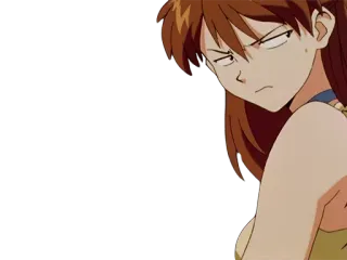😡 Asuka Langley Sohryu Neon Genesis Evangelion Anime, Gadis, Marah, Frustrasi, Jepang telegram sticker