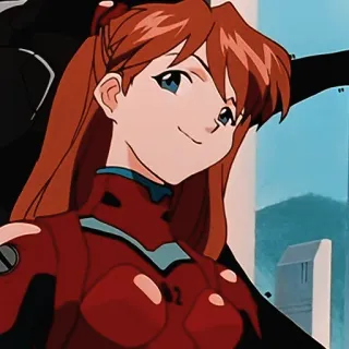 😀 Asuka Langley Sohryu Neon Genesis Evangelion anime, cartoon, character, asuka langley, evangelion telegram sticker