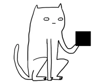 😾 Katze, Cartoon, Einfach, Weiß, Tier telegram sticker