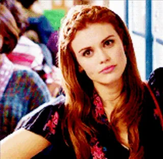 ☁ Lydia Martin Teen Wolf teen wolf, lydia martin, holland roden, vrouw, rood haar, uitdrukking, pose telegram sticker