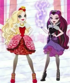 😏 Apple White Ever After High кукла, мультфильм, фэнтези, друзья, девочки, анимированный telegram sticker
