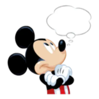 🤔 Mickey Mouse Micky Maus, Cartoon, Denken, Disney, Figur, Animation telegram sticker