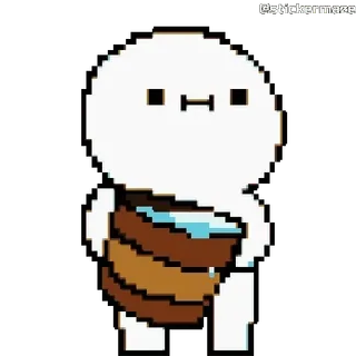 🪣 sticker, pixel art, personage, schattig, emmer telegram sticker