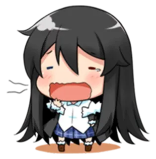 😪 anime, cartoon, chibi, girl, crying, kawaii, sad telegram sticker