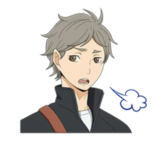 😕 Sugawara Koushi Haikyuu!! アニメ, ハイキュー!!, 菅原孝支, ステッカー, キャラクター telegram sticker