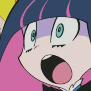 😲 Panty Anarchy Panty & Stocking with Garterbelt anime, chocado, expressão facial, desenho animado, Panty Anarchy, Panty & Stocking telegram sticker