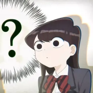 ❓ Komi Shouko Komi Can't Communicate ? 애니메이션, 만화, 코미 양은 커뮤증입니다, 코미 쇼코, 물음표, 혼란스러운, 귀여운, 애니메이션 여자 telegram sticker