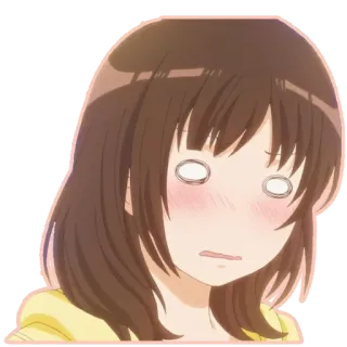 ☺️ anime, girl, shocked, expression, cartoon whatsapp sticker