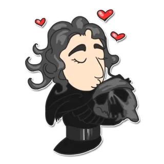 😘 Kylo Ren Star Wars Kylo Ren, Star Wars, desenho animado, capacete, corações, fanart telegram sticker