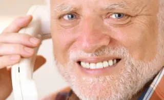 🤙 Hide the Pain Harold meme, internet, old man, stock photo, Harold, pain telegram sticker
