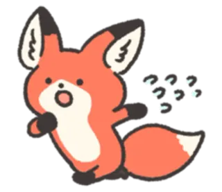 🏃‍♂️ 狐狸, 动物, 可爱, 卡通 telegram sticker