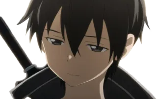 😞 Kirito Sword Art Online anime, sword, black hair, character, kirito telegram sticker