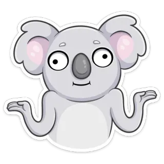 🤷‍♂️ Коала, Мультфильм, Милый, Животное, Пожимает плечами, Смешной telegram sticker