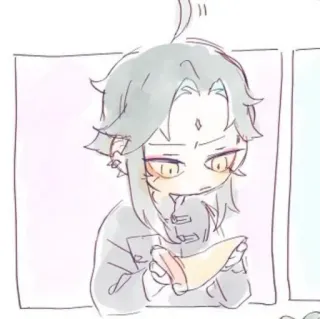 🍂 Xiao Genshin Impact 애니메이션, 게임, 판타지, 스티커, 비디오 게임, 소 telegram sticker
