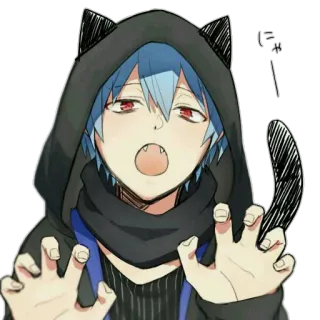 😽 Anime, Kattenoren, Hoodie, Cartoon, Manga telegram sticker