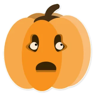 😨 zucca, halloween, emoji, spaventato, arancione, verdura, autunno, stagionale telegram sticker