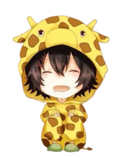 😊 Anime, Chibi, Jerapah, Baju Kodok, Lucu telegram sticker