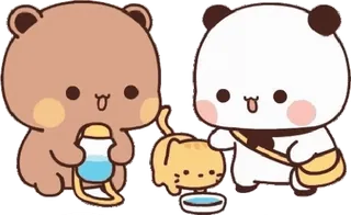 😇 urso, panda, gato, fofo, animais whatsapp sticker