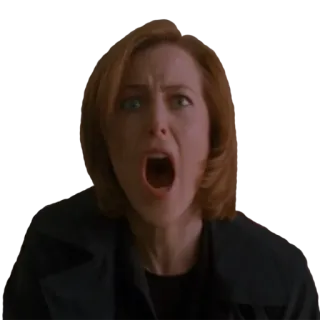 😲 Dana Scully The X-Files dana scully, x-files, scioccata, sorpresa, gillian anderson telegram sticker