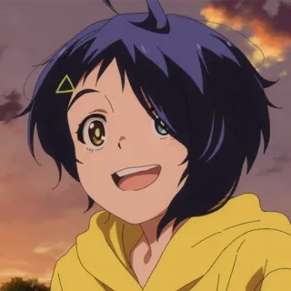🥚 アニメ, キャラクター, 女の子, 笑顔, 可愛い, ポートレート telegram sticker