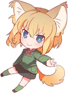 😍 Anime, Chibi, Ragazza volpe, Kemonomimi, Carino, Kawaii, Orecchie da animale whatsapp sticker