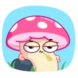 😏 きのこ, かわいい, 漫画, 自然, 菌類 telegram sticker