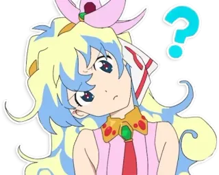❓ anime, punto interrogativo, confuso, cartone animato, personaggio, carino, espressione, ragazza telegram sticker