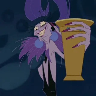 🍂 Yzma The Emperor's New Groove dibujos animados, Disney, villano, Yzma, El Emperador y sus Locuras, malvado telegram sticker