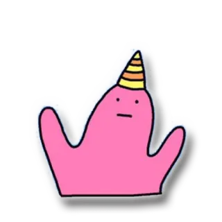 😕 ピンクのブロブ, パーティー帽子, かわいい, ステッカー, 漫画, イラスト telegram sticker