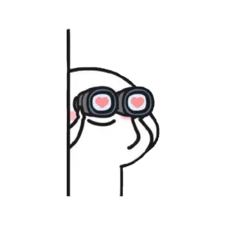 ❤️ กล้องส่องทางไกล, หัวใจ, แอบมอง, มอง, การ์ตูน telegram sticker