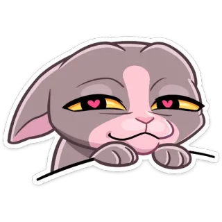 😍 cat, cute, animal, sticker, cartoon, eyes, love telegram sticker